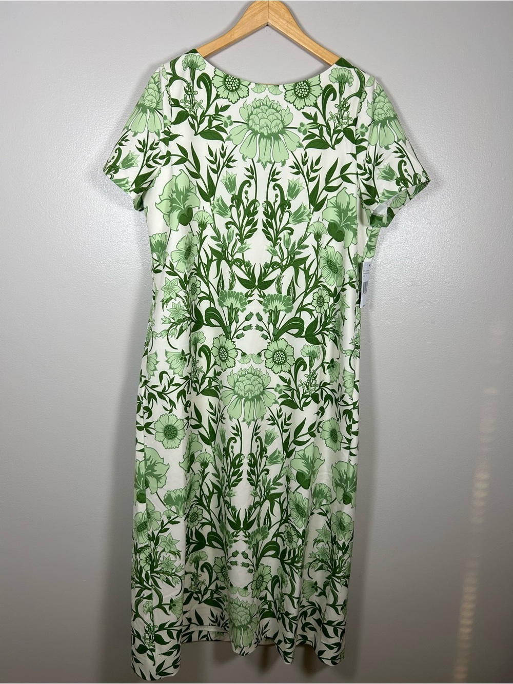 Mestiza New York Adria Green Ivory Floral Pocketed Midi Column Dress NWT